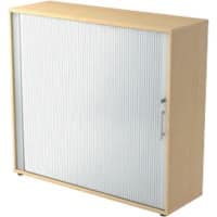 Hammerbacher Rollladenschrank Matrix Ahorn, Silber 1.200 x 400 x 1.100 mm mit Aufbau