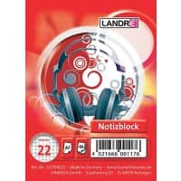 LANDRÉ A7 Spiralbindung mit rotem Kartenumschlag Notizblock kariert 40 Blatt