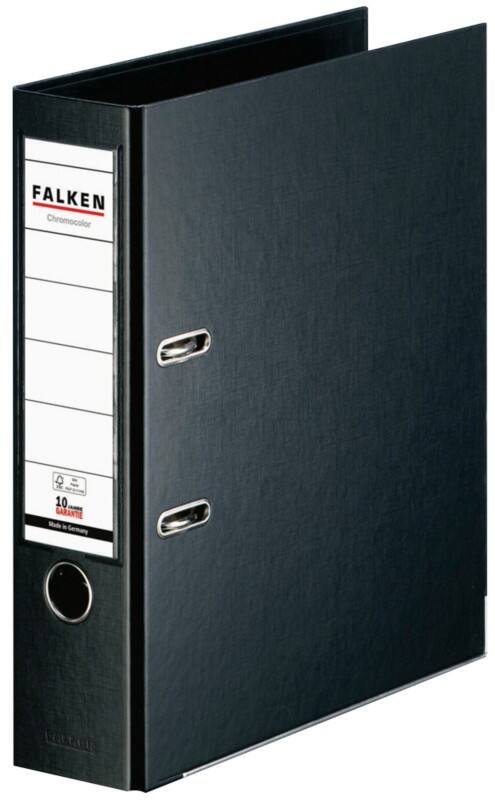 Falken Chromocolor Breit Ordner A4 80 mm Schwarz 2 Ringe 11285400 Kunststoff