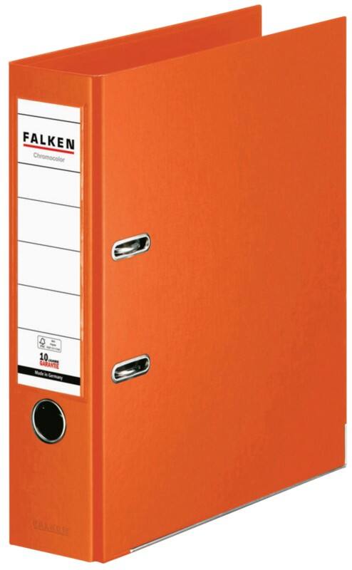 Falken Chromocolor Ordner Breit A4 80 mm Orange 2 Ringe S80 Kunststoff