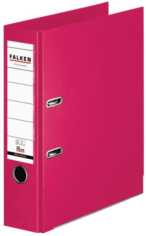 Falken Chromocolor Ordner Breit A4 80 mm Rosa 2 Ringe S80 Kunststoff