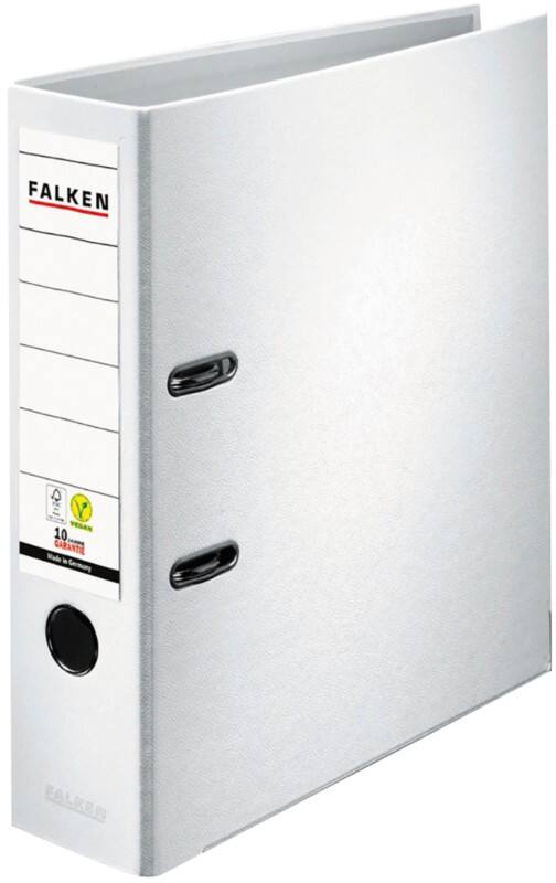 Classeur à levier Falken Large PP-Color A4 80 mm Blanc 2 Anneaux Plastique