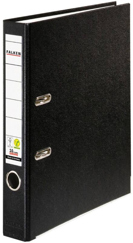 Falken PP-Color Ordner Schmal A4 50 mm Schwarz 2 Ringe Kunststoff