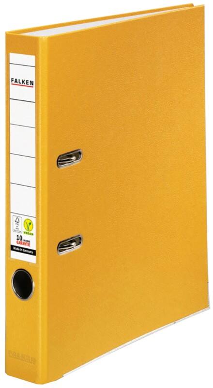 Classeur à levier Falken Étroit PP-Color A4 50 mm Jaune 2 Anneaux Plastique