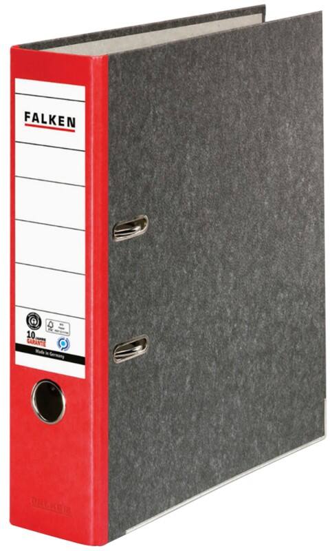 Falken Ordner Breit A4 80 mm Rot 2 Ringe 80024516 Pappkarton Wolkenmarmor