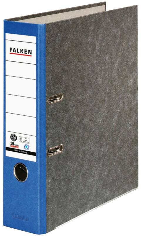 Falken Ordner Breit A4 80 mm Blau 2 Ringe 80024607 Pappkarton Wolkenmarmor