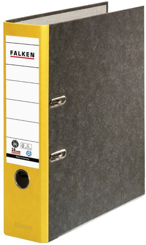 Falken Ordner Breit A4 80 mm Gelb 2 Ringe 80024813 Pappkarton Wolkenmarmor