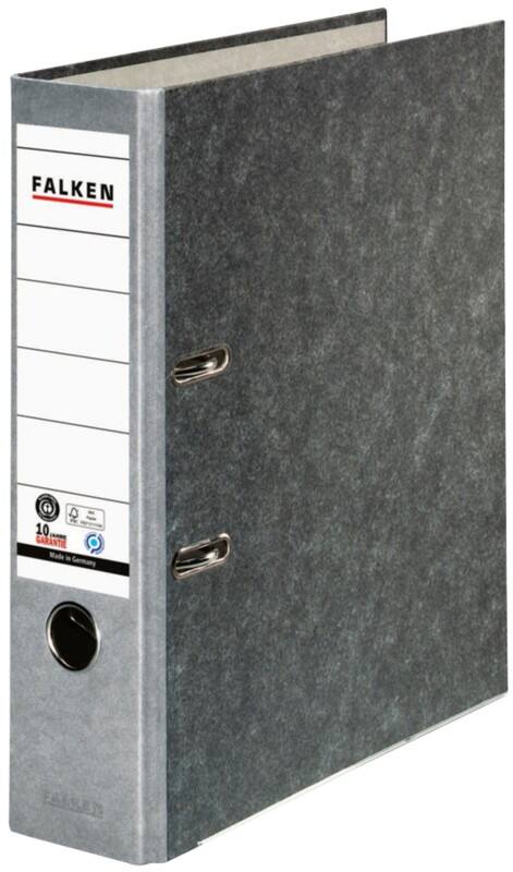 Falken Ordner Breit A4 80 mm Grau 2 Ringe 10311975 Pappkarton Wolkenmarmor