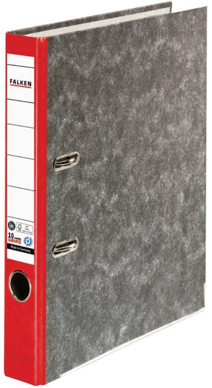 Falken Ordner Schmal A4 50 mm Rot 2 Ringe S50 Pappkarton Wolkenmarmor