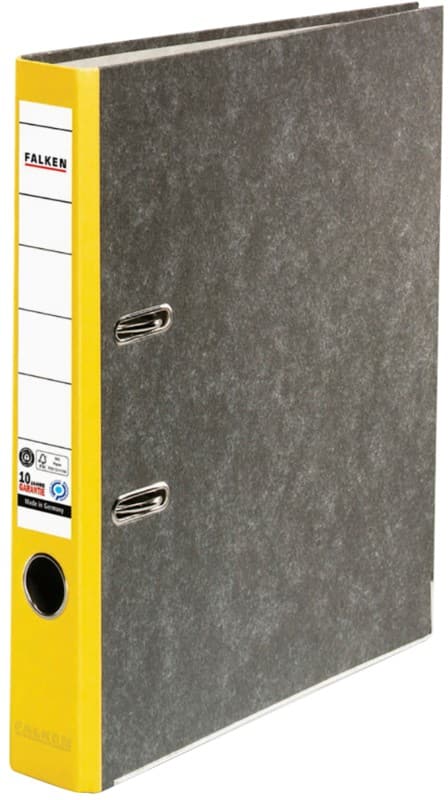 Classeur à levier Falken Étroit A4 50 mm Jaune 2 Anneaux S50 Carton Effet Marbre