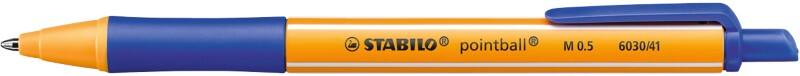 Stylo-bille STABILO pointball 6030/41 Rétractable Bleu 0,5 mm Moyenne Rechargeable Recyclé 79%