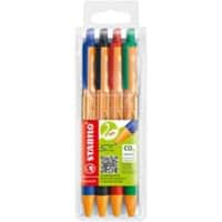 Stylo-bille STABILO Pointball Rétractable Assortiment 0,5 mm Moyenne Bille Rechargeable Recyclé 79% 4 Unités