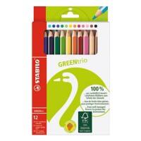 Crayons de couleurs STABILO GREENtrio Assortiment 12 Unités