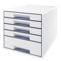 Module à tiroirs Leitz WOW Cube Dual 5 tiroirs A4 Blanc, gris 28,7 x 27 x 36,3 cm