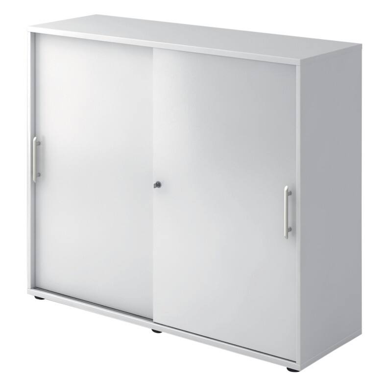 Armoire à portes coulissantes Hammerbacher 2 Étagères Verrouillable 1200 x 400 x 1100 mm Blanc