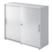 Armoire à portes coulissantes Hammerbacher 2 étagères Verrouillable 1200 x 400 x 1100 mm Blanc