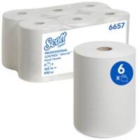 Essuie-mains Scott 6657 1 épaisseur Rouleau Blanc 6 Rouleaux