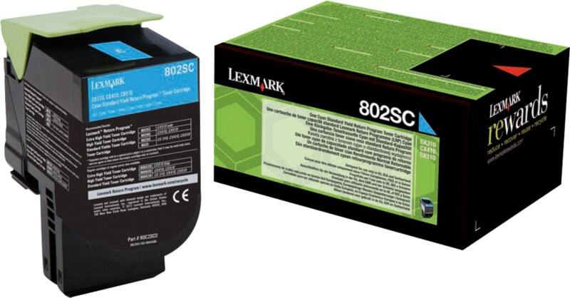 Toner Lexmark D'origine 80C2SC0 Cyan