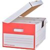Office Depot Archivbox mit Klappdeckel Fliptop Rot, Weiß 54,5 x 35,4 x 25,5 cm 10 Stück
