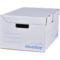 Niceday Fliptop Boxen Stapelbar A4 Weiss Pappe 25,5 x 54,5 x 35,4 cm 10 Stück