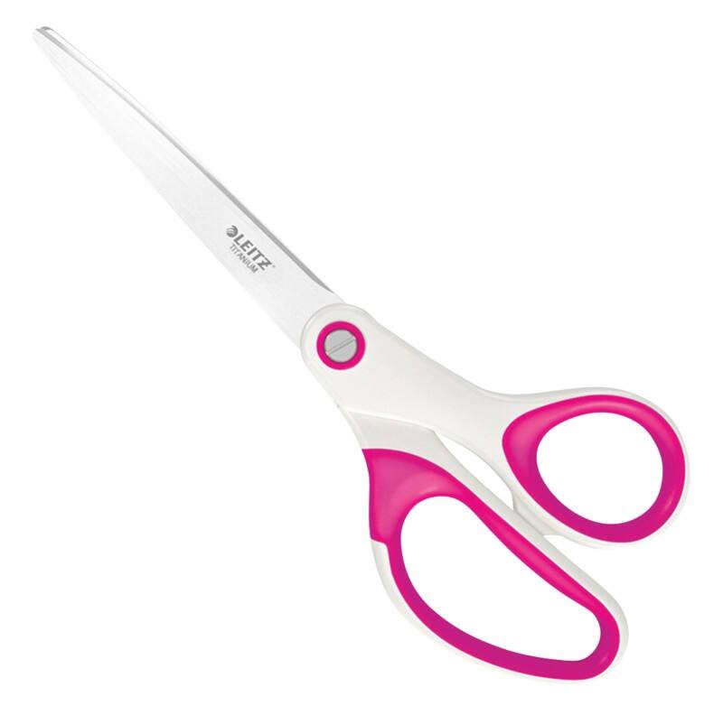 Leitz WOW Schere 205 mm Edelstahl, Titanium Pink, Weiss