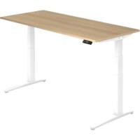 Bureau assis-debout Hammerbacher XBHM Imitation chêne/Blanc 1 800 x 800 x 720 mm