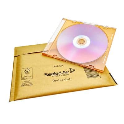 Enveloppes matelassées Mail Lite Jaune 200 (l) x 220 (h) mm Bande adhésive 10 unités