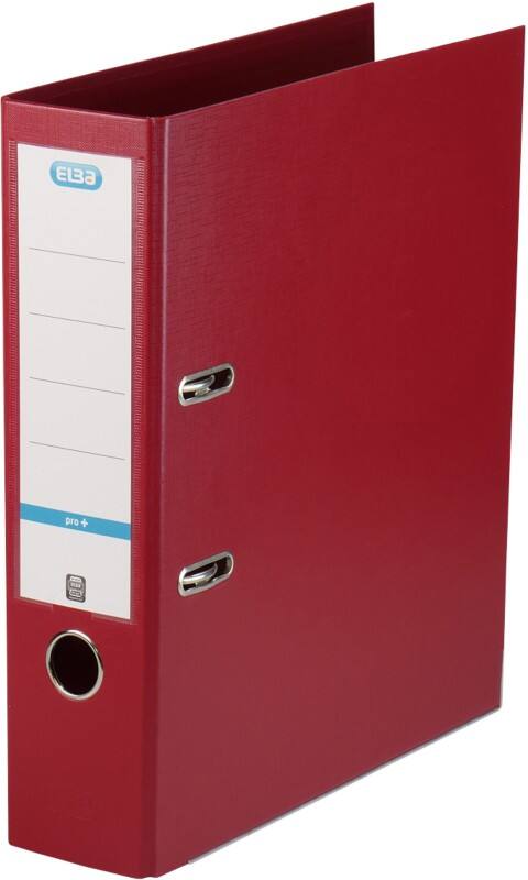 Classeur à levier ELBA Large Smart Pro+ A4 80 mm Bordeaux 2 Anneaux Plastique