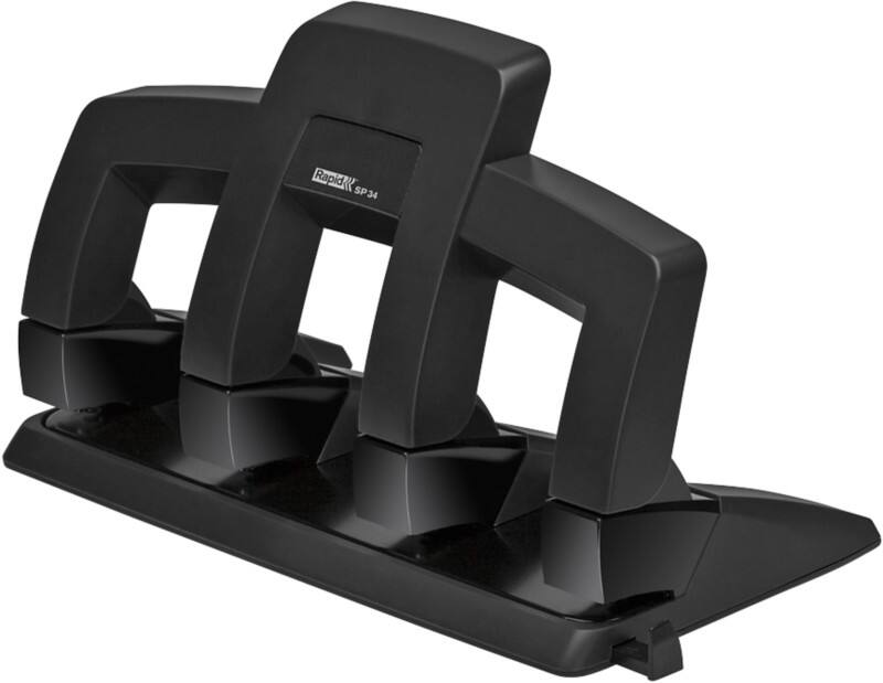 Rapid Supreme Press Less 4 Löcher Locher ABS (Acrylnitril-Butadien-Styrol), Metall 30 Blatt SP34 Grau