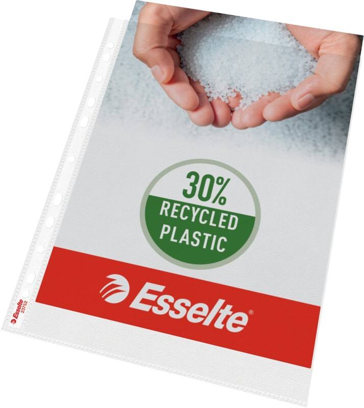 Esselte Prospekthüllen A4 Genarbt Transparent 70 Mikron PP (Polypropylen) Öffnung oben 11 Löcher 237520T 100 Stück