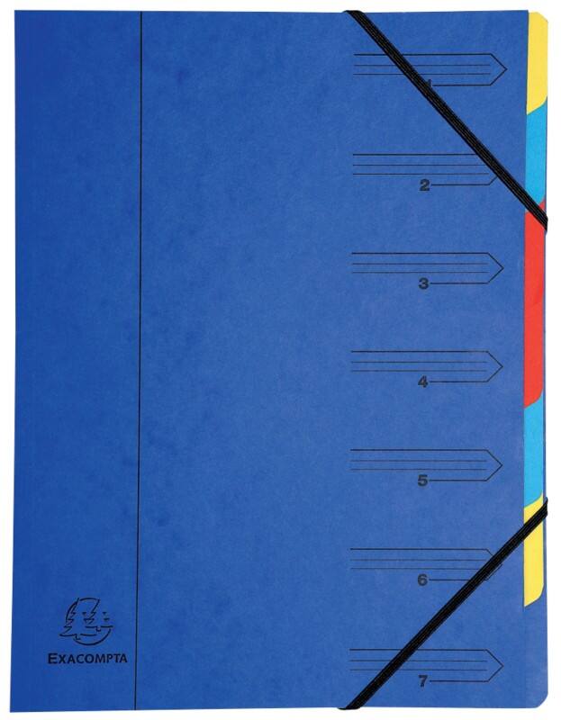 Exacompta Fächermappe 54072E A4 Blau Pressspankarton 24,5 x 32 cm