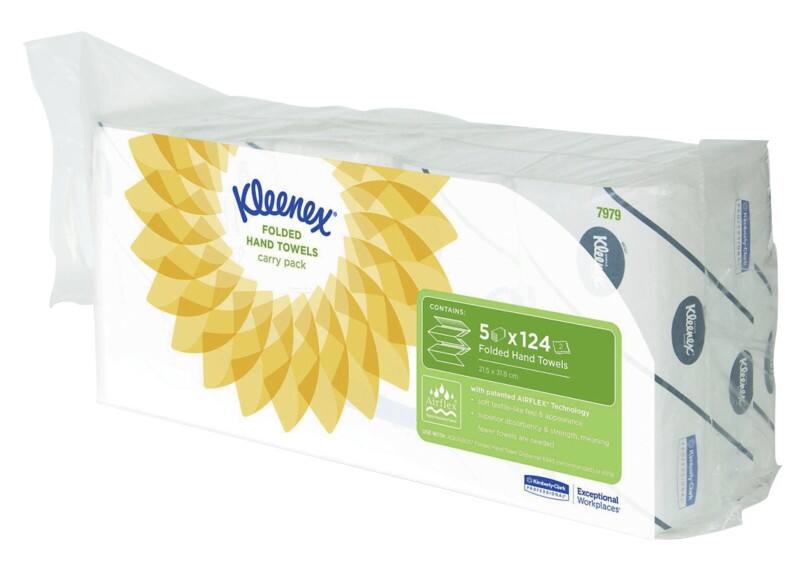 Essuie-mains Kleenex Ultra Pliage en V Blanc 2 épaisseurs K7979 5 Unités de 124 Feuilles