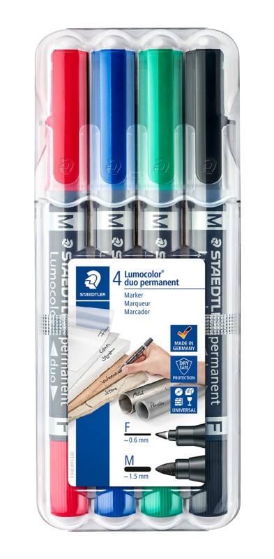 STAEDTLER Permanentmarker 348 Farbig assortiert 4 Stück