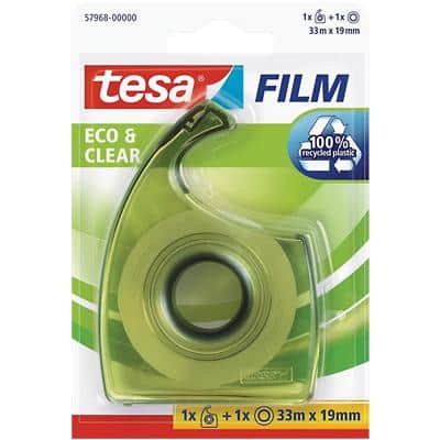 Dévidoir de ruban adhésif tesa tesafilm Eco & Clear Transparent 19 mm (l) x 33 m (L) PP (Polypropylène), PS (Polystyrène)