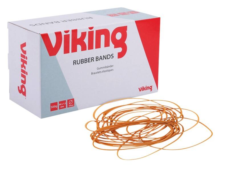 Viking Gummibänder 1,5 x 80mm Ø 50mm Natur 500g