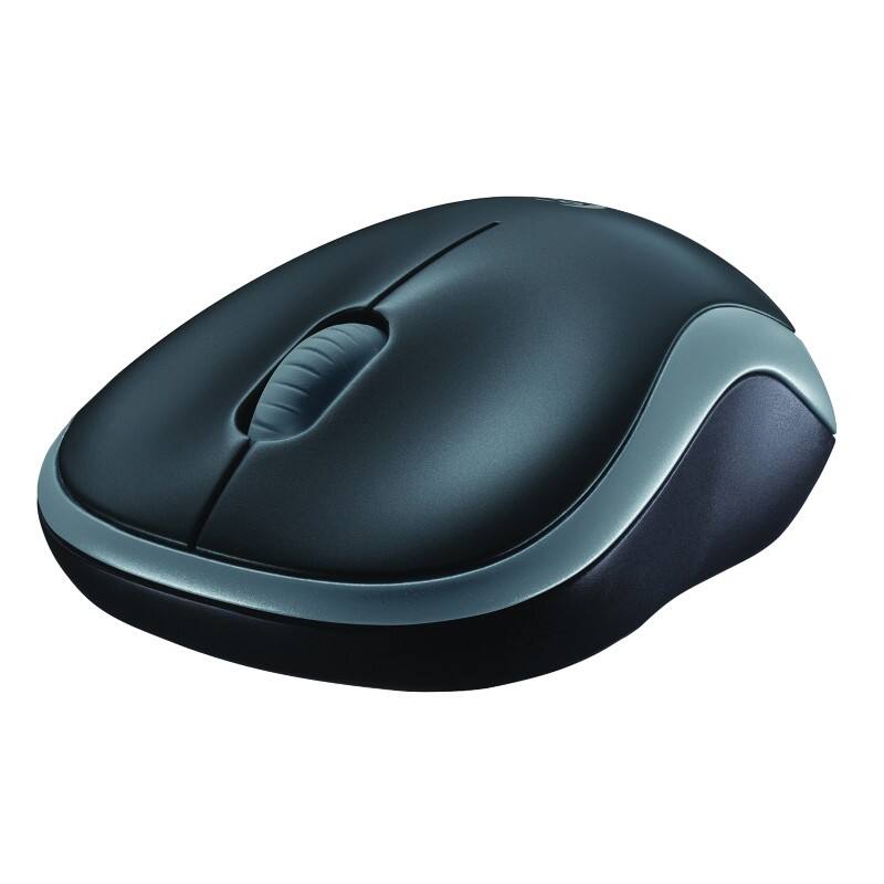 Souris sans fil Logitech M185 Sans fil Bleu, noir Adapté pour les gauchers