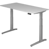 Bureau assis-debout Hammerbacher XBHM Gris/aluminium 1'600 x 800 x 720 mm