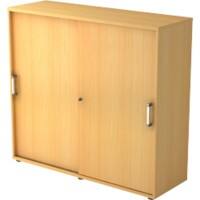 Hammerbacher Schiebetürenschrank Spanplatte 2 Fachböden abschließbar 1.200 x 400 x 1.100 mm Buche Braun