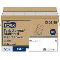 Tork Universal 100% Recycelt Falthandtücher H2 M-falz Weiss 2-lagig 150299 20 Stück à 237 Blatt