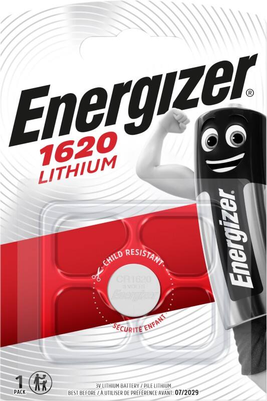 Piles bouton Energizer CR1620 3V Lithium