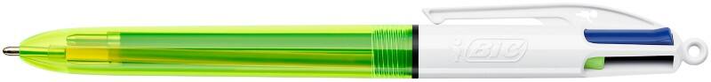 Stylo-bille BIC 4 Colours Fluo Rétractable Multicolore 0,4 mm Moyen Bille Rechargeable