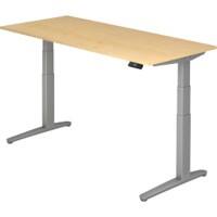 Bureau assis-debout Hammerbacher XBHM Imitation Érable/Aluminium 1 600 x 800 x 720 mm