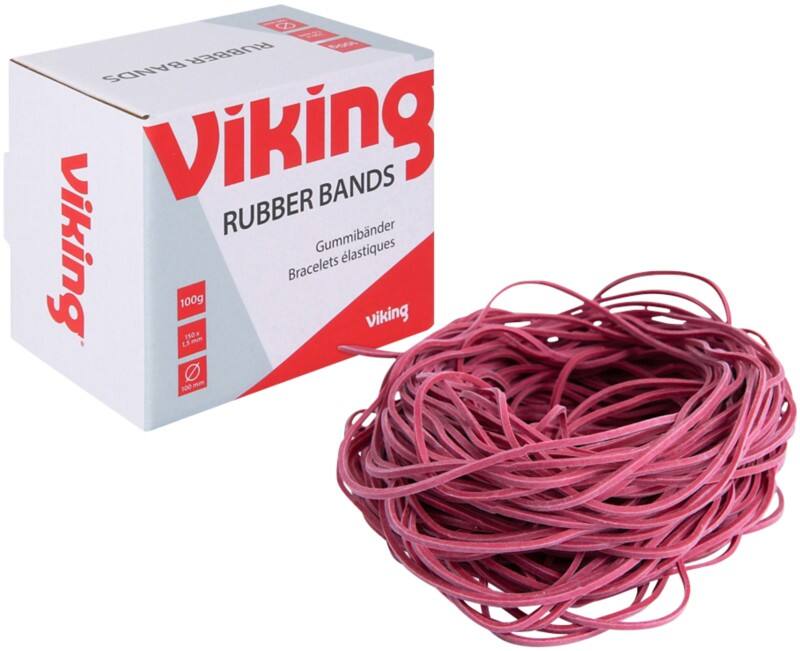 Viking Gummibänder 150 x 1,5 mm Ø 100 mm Rot 100 g