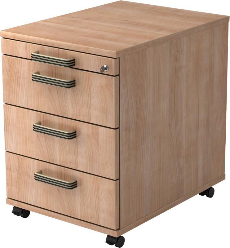 Module à tiroirs Hammerbacher 4 Tiroirs Verrouillable 428 x 580 x 590 mm Noyer