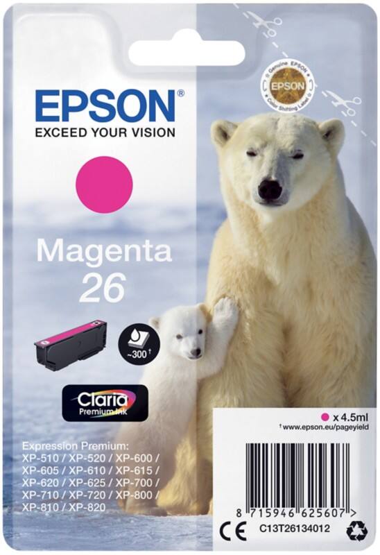 Epson 26 Original Tintenpatrone C13T26134012 Magenta