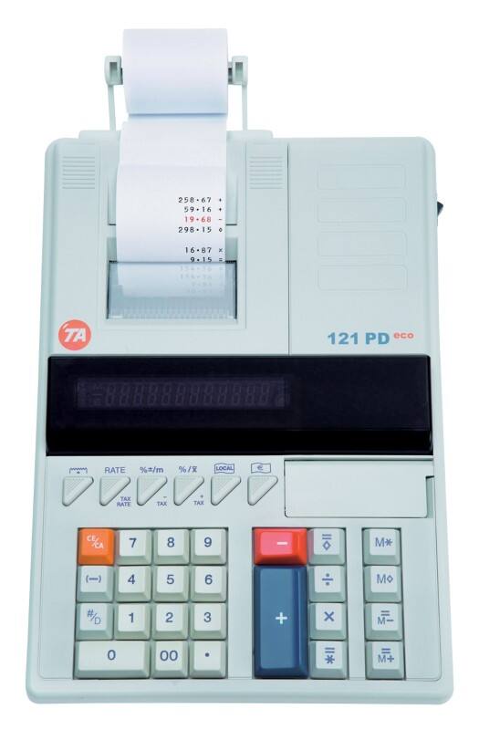 Calculatrice imprimante Triumph-Adler TA 121 PD Eco Avec rouleau 12 chiffres Blanc