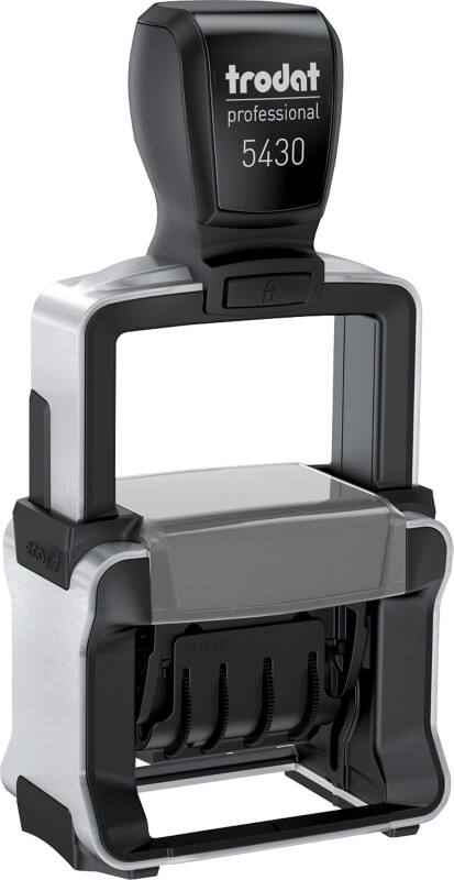Tampon Trodat 5430/L French Argenté, Gris foncé 8,9 x 4,5 x 15,1 cm