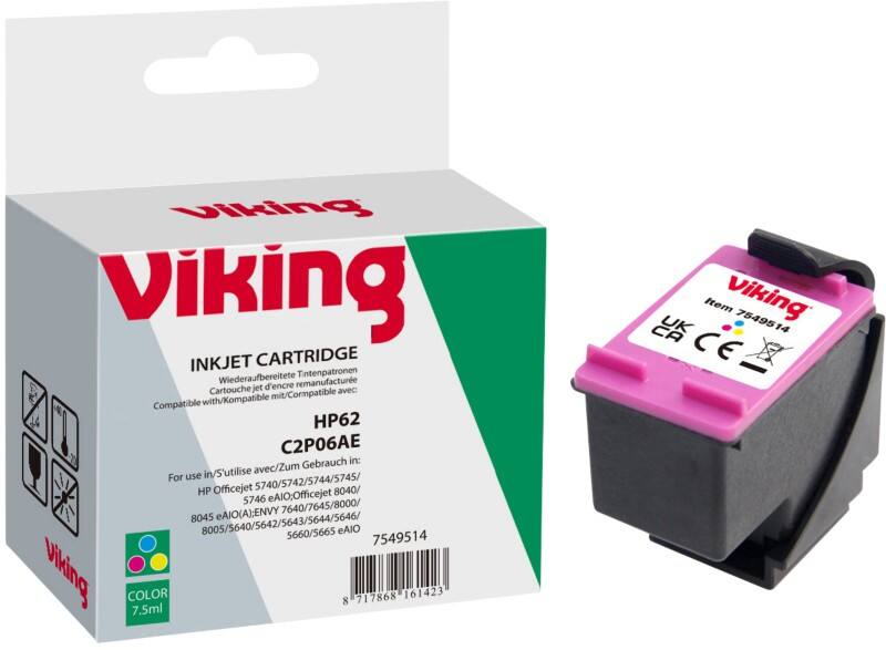 Viking 62 Kompatibel HP Tintenpatrone C2P06AE 3 Farbig