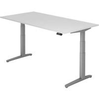 Bureau assis-debout Hammerbacher XBHM Blanc/Aluminium 2 000 x 1 000 x 720 mm