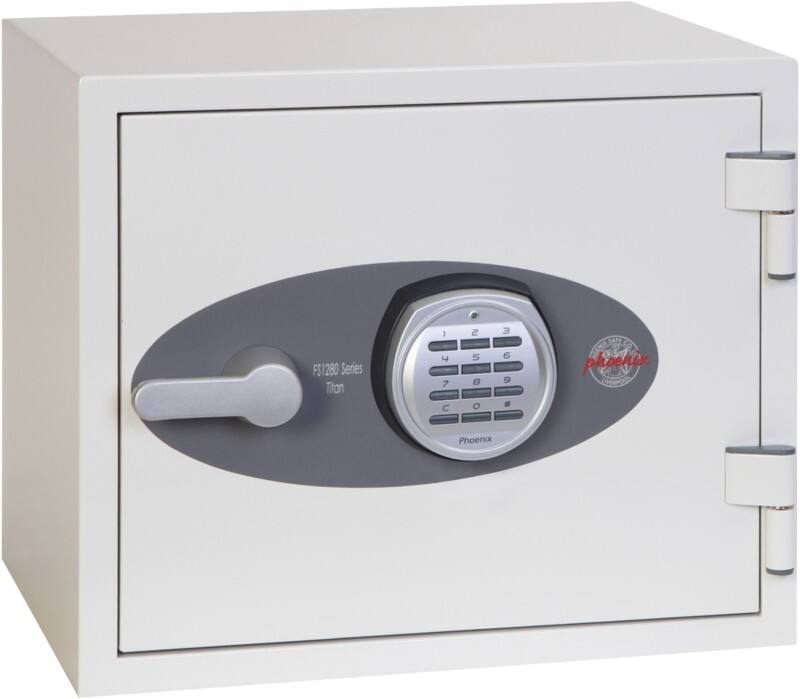 Coffre-fort ignifuge Phoenix Titan Serrure électronique 19 L FS1281E Blanc